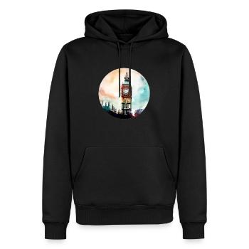 Big Ben Londres Angleterre - Sweat à capuche Premium bio Homme - noir - Devant - Nico (187cm)