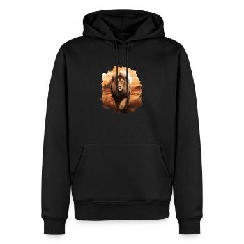 Der Löwe, der König der Tiere - Männer Premium Bio Hoodie - Schwarz - Vorne - Nico (187cm)