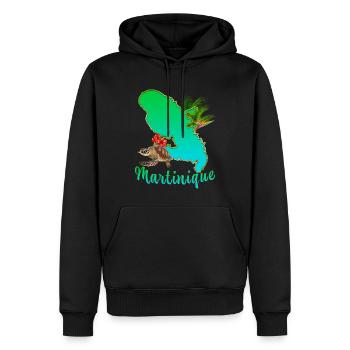 Martinique Paradisiaque île Des Trpoques - Sweat à capuche Premium bio Homme - noir - Devant - Nico (187cm)