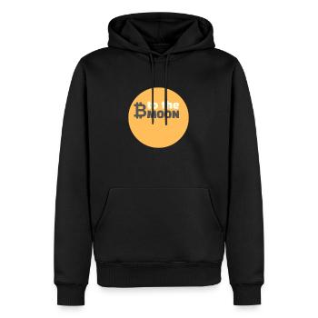 Bitcoin sur la lune - Sweat à capuche Premium bio Homme - noir - Devant - Nico (187cm)