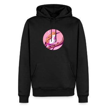 Oiseau d’éveil printanier - Sweat à capuche Premium bio Homme - noir - Devant - Nico (187cm)
