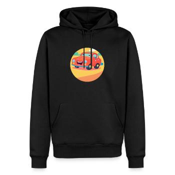 Voiture Happy Ride - Sweat à capuche Premium bio Homme - noir - Devant - Nico (187cm)