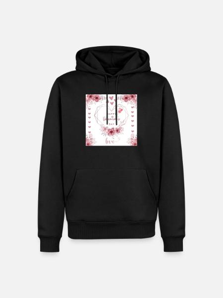 La Saint-Valentin - Sweat à capuche Premium bio Homme - noir