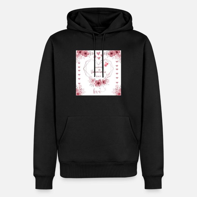 La Saint-Valentin - Sweat à capuche Premium bio Homme - noir