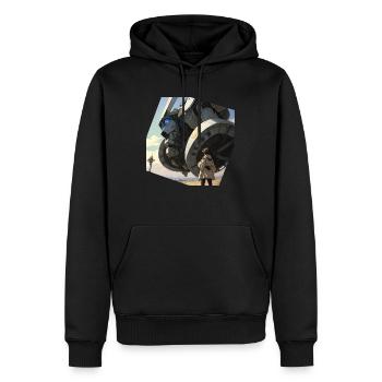 Manga Riesiger Roboter - Männer Premium Bio Hoodie - Schwarz - Vorne - Nico (187cm)