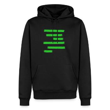 Barres de peinture verte - Sweat à capuche Premium bio Homme - noir - Devant - Nico (187cm)