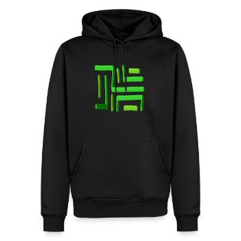 Labyrinthe peinture verte - Sweat à capuche Premium bio Homme - noir - Devant - Nico (187cm)