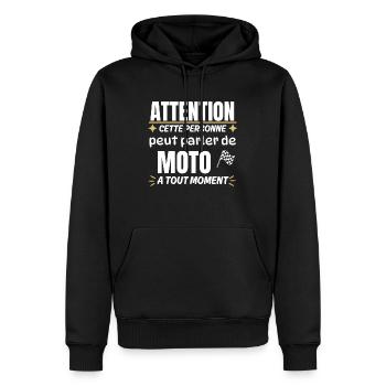 Fan de moto - Sweat à capuche Premium bio Homme - noir - Devant - Nico (187cm)