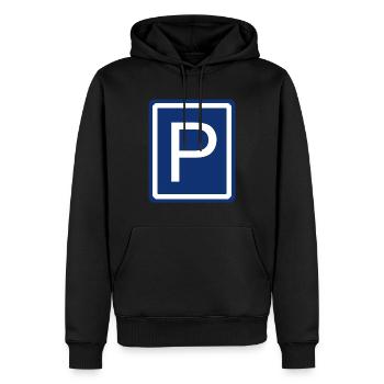 Parking Car Parking garage Parking bay Road sign - Men’s Premium Organic Hoodie - black - Front - Nico (187cm)