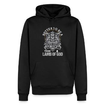 Loups Vikings Odin Walhalla Wolf Scandinavie - Sweat à capuche Premium bio Homme - noir - Devant - Nico (187cm)