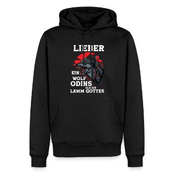 Wikinger Wölfe Odin Walhalla Wolf Geschenk Spruch - Männer Premium Bio Hoodie - Schwarz - Vorne - Nico (187cm)