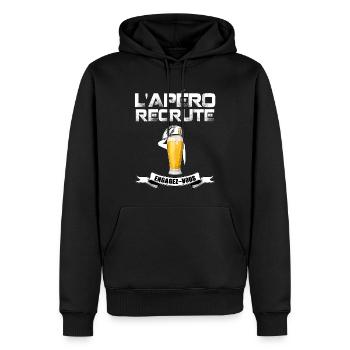 l'apéro recrute engagez-vous humour militaire - Sweat à capuche Premium bio Homme - noir - Devant - Nico (187cm)