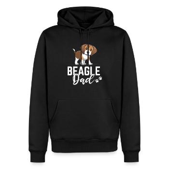 beagle dad - papa - Vater - Männer Premium Bio Hoodie - Schwarz - Vorne - Nico (187cm)