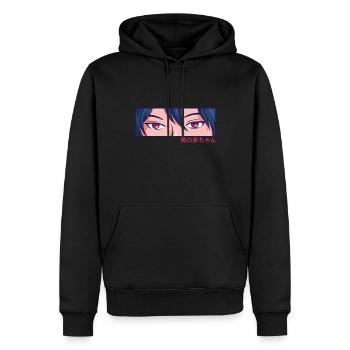 Anime Boy Eyes Culture japonaise Kawaii Anime Boy - Sweat à capuche Premium bio Homme - noir - Devant - Nico (187cm)