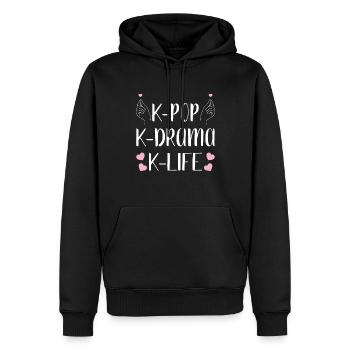 K-Drama Kdrama Drame coréen Corée Hallyu K-Drama - Sweat à capuche Premium bio Homme - noir - Devant - Nico (187cm)