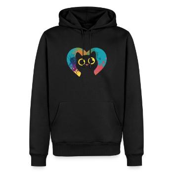 Cats Kitten Lover Cat Mama Papa Colorful - Men’s Premium Organic Hoodie - black - Front - Nico (187cm)