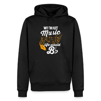 Partitions de musique | Musiciens | Sans musique, la vie B serait - Sweat à capuche Premium bio Homme - noir - Devant - Nico (187cm)