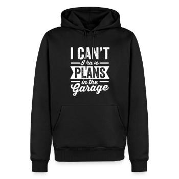 Mécanicien automobile disant | Je ne peux pas faire de plans dans - Sweat à capuche Premium bio Homme - noir - Devant - Nico (187cm)