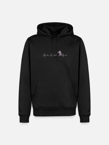Idées cadeaux Curling Heartbeat - Sweat à capuche Premium bio Homme - noir