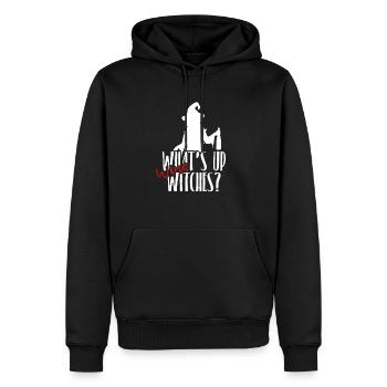 Whats up Wine Witches - Halloween Wine Party - Männer Premium Bio Hoodie - Schwarz - Vorne - Nico (187cm)