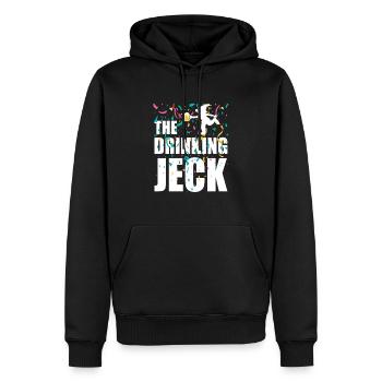 The drinking Jeck - Karneval Helau Alaaf Fasching - Männer Premium Bio Hoodie - Schwarz - Vorne - Nico (187cm)