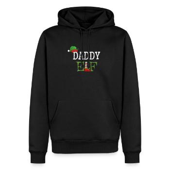 Papa Elfe pour Noël - Sweat à capuche Premium bio Homme - noir - Devant - Nico (187cm)