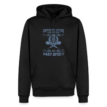 Dartspieler alter Mann - Männer Premium Bio Hoodie - Schwarz - Vorne - Nico (187cm)