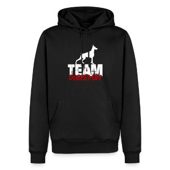 Team Dobermann - Men’s Premium Organic Hoodie - black - Front - Nico (187cm)