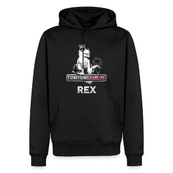 Tontonsaurus Rex Le Meilleur Le King - Sweat à capuche Premium bio Homme - noir - Devant - Nico (187cm)
