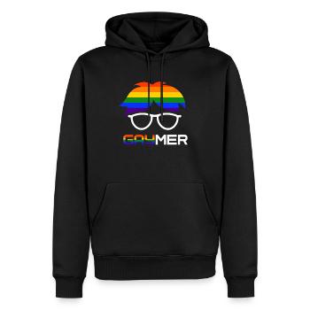 Pour les joueurs et les gaymers - Sweat à capuche Premium bio Homme - noir - Devant - Nico (187cm)