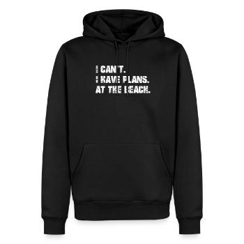 J’ai des projets. Sur la plage. - Sweat à capuche Premium bio Homme - noir - Devant - Nico (187cm)