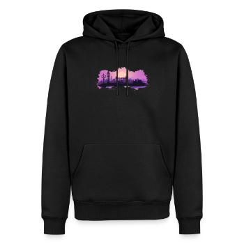 Londres - Sweat à capuche Premium bio Homme - noir - Devant - Nico (187cm)