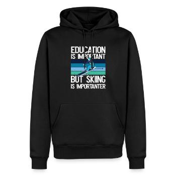 Bildung Ist Wichtig, Aber Ski Ist wichtiger - Männer Premium Bio Hoodie - Schwarz - Vorne - Nico (187cm)