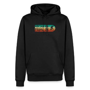 Retro Fahrrad lustiger Radfahrender Radfahrer - Männer Premium Bio Hoodie - Schwarz - Vorne - Nico (187cm)