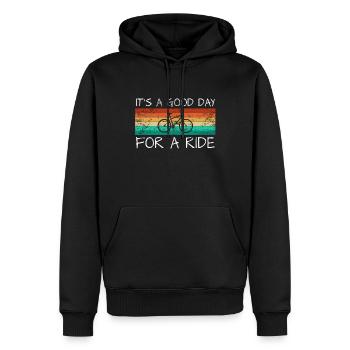 Retro Fahrrad lustiger Radfahrender Radfahrer - Männer Premium Bio Hoodie - Schwarz - Vorne - Nico (187cm)
