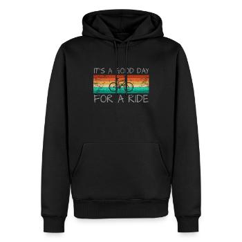Retro Fahrrad lustiger Radfahrender Radfahrer - Männer Premium Bio Hoodie - Schwarz - Vorne - Nico (187cm)