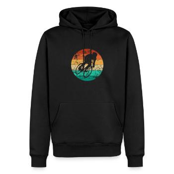Retro Fahrrad lustiger Radfahrender Radfahrer - Männer Premium Bio Hoodie - Schwarz - Vorne - Nico (187cm)