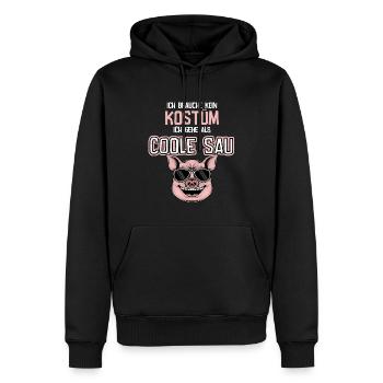 Karneval Kostüm coole geile Sau - Männer Premium Bio Hoodie - Schwarz - Vorne - Nico (187cm)