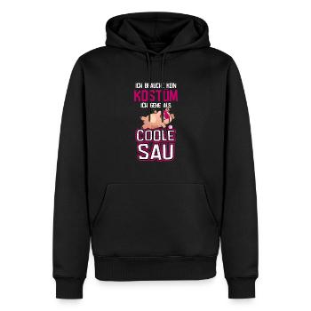 Karneval Kostüm coole geile Sau - Männer Premium Bio Hoodie - Schwarz - Vorne - Nico (187cm)
