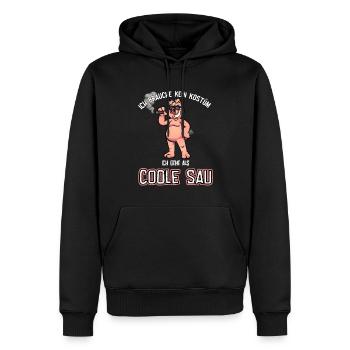Karneval Kostüm coole geile Sau mit Zigarre - Männer Premium Bio Hoodie - Schwarz - Vorne - Nico (187cm)