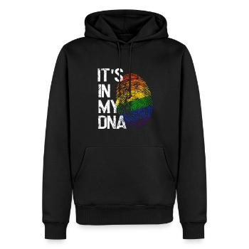 L’amour LGBTQ dans mon ADN - Sweat à capuche Premium bio Homme - noir - Devant - Nico (187cm)