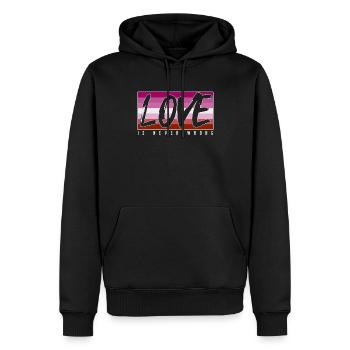 L’amour LGBTQ n’est jamais faux - Sweat à capuche Premium bio Homme - noir - Devant - Nico (187cm)