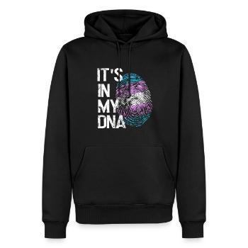 L’amour LGBTQ dans mon ADN - Sweat à capuche Premium bio Homme - noir - Devant - Nico (187cm)