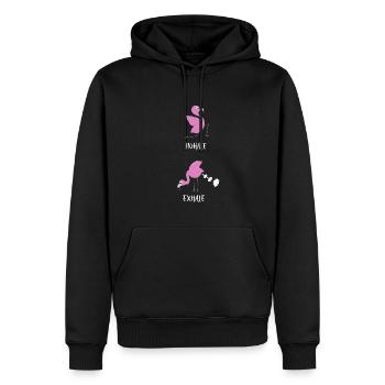 Yoga Flamingo inspirer et expirer - Sweat à capuche Premium bio Homme - noir - Devant - Nico (187cm)