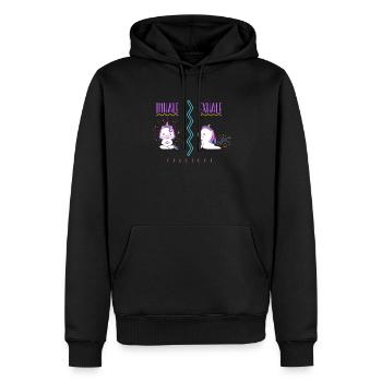 Yoga Licorne inspirer et expirer - Sweat à capuche Premium bio Homme - noir - Devant - Nico (187cm)