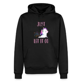 Yoga Unicorn vient de laisser tomber - Sweat à capuche Premium bio Homme - noir - Devant - Nico (187cm)