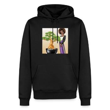 Gemälde Bonsai - Männer Premium Bio Hoodie - Schwarz - Vorne - Nico (187cm)