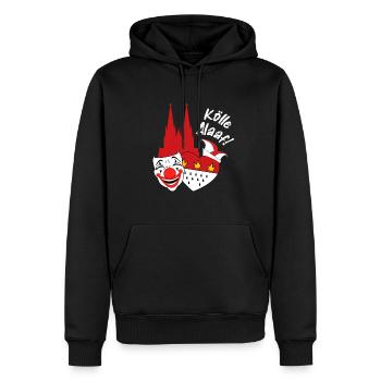 Karneval Kostüm Kölle Alaaf Clown Wappen Dom Köln - Männer Premium Bio Hoodie - Schwarz - Vorne - Nico (187cm)