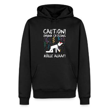 Costume de Carnaval Kölle Alaaf Cologne Attention Ivre - Sweat à capuche Premium bio Homme - noir - Devant - Nico (187cm)