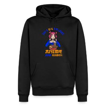 Nur ein Mädchen, das Anime-Ramen liebt - Männer Premium Bio Hoodie - Schwarz - Vorne - Nico (187cm)